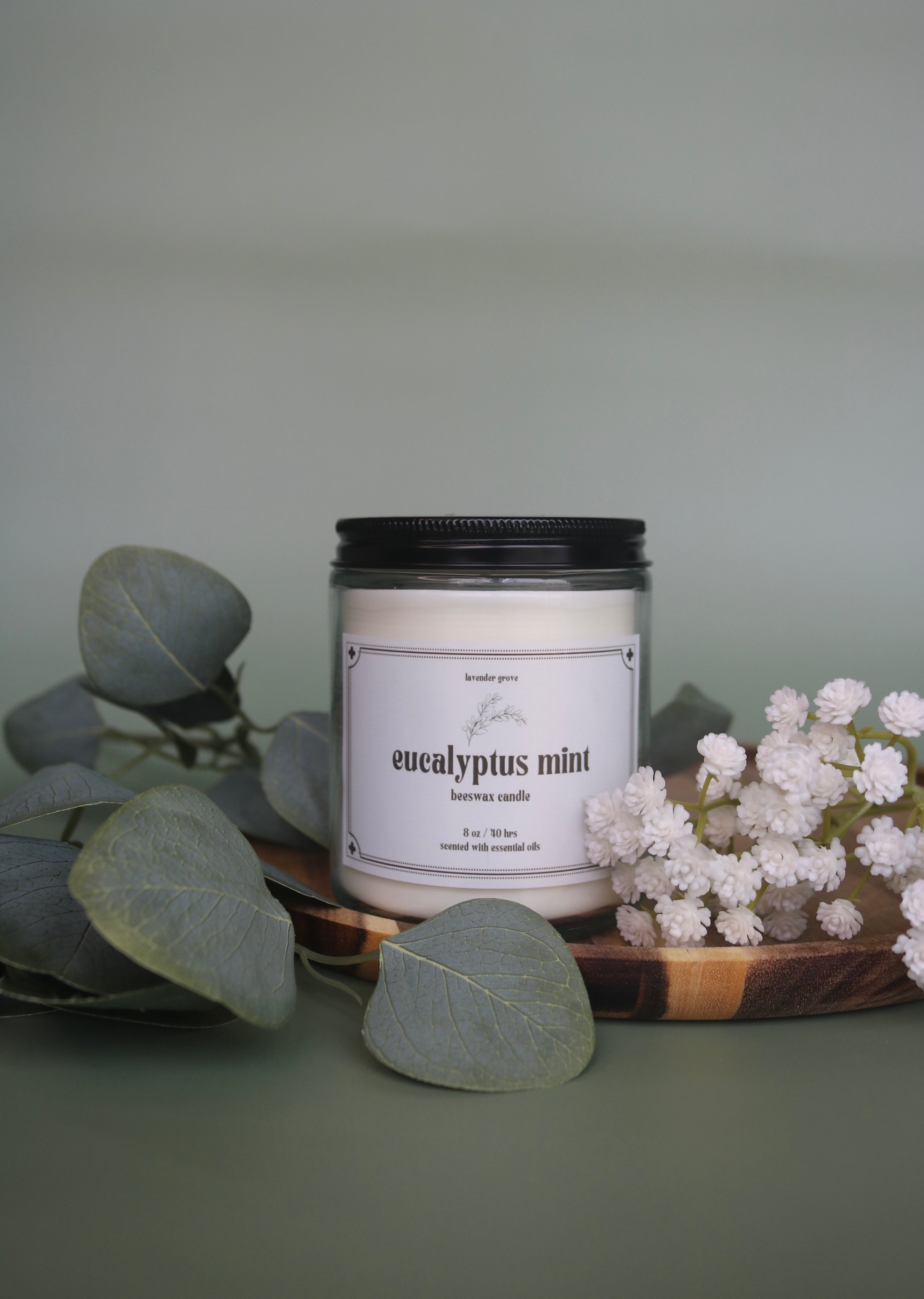 Eucalyptus Mint Beeswax Candle