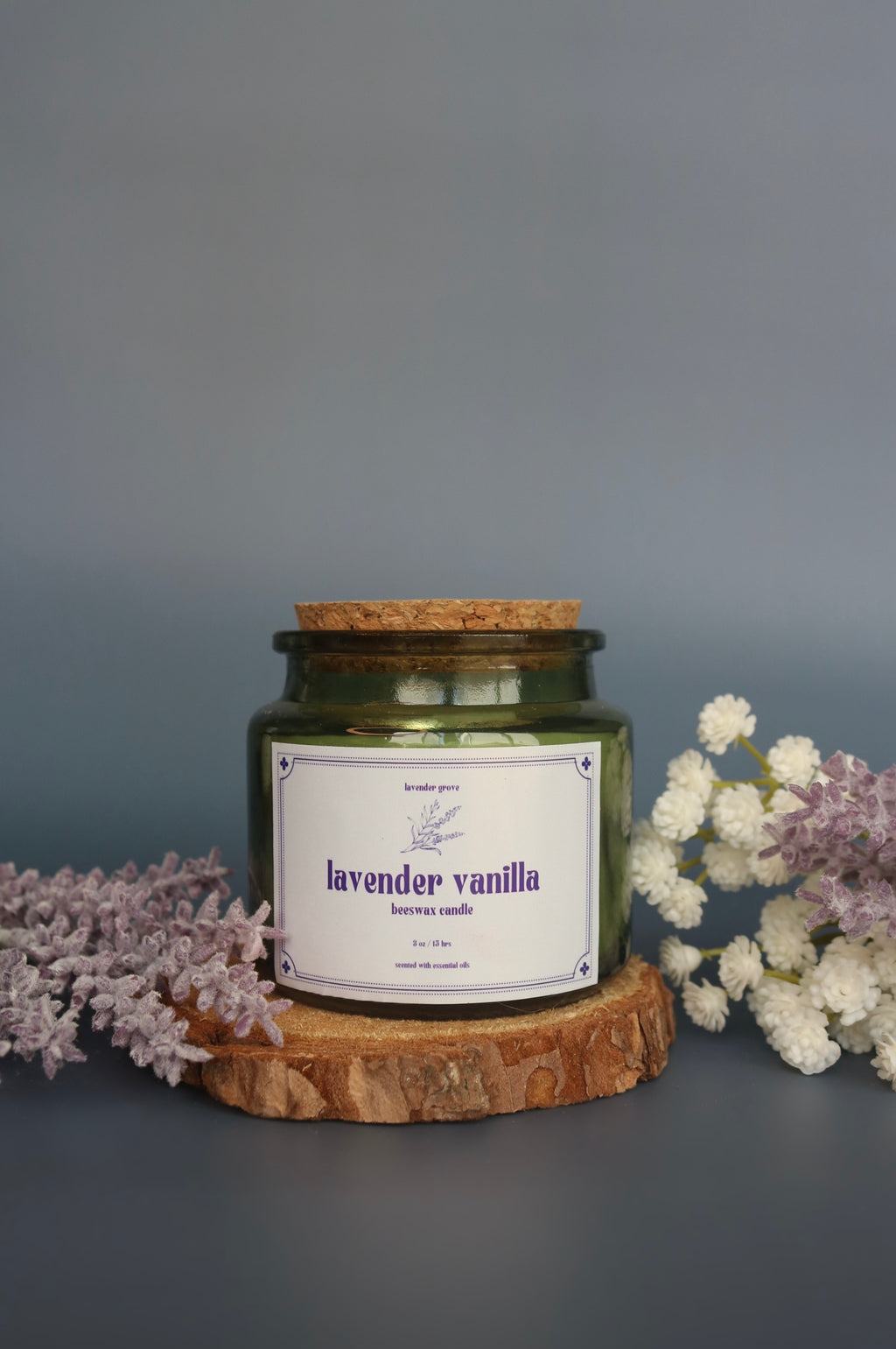 Lavender Vanilla Beeswax Candle
