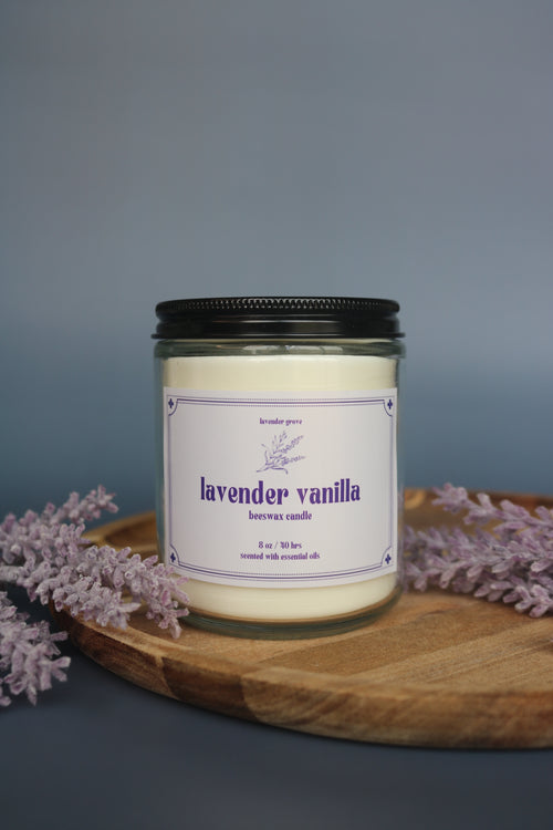 Lavender Vanilla Beeswax Candle