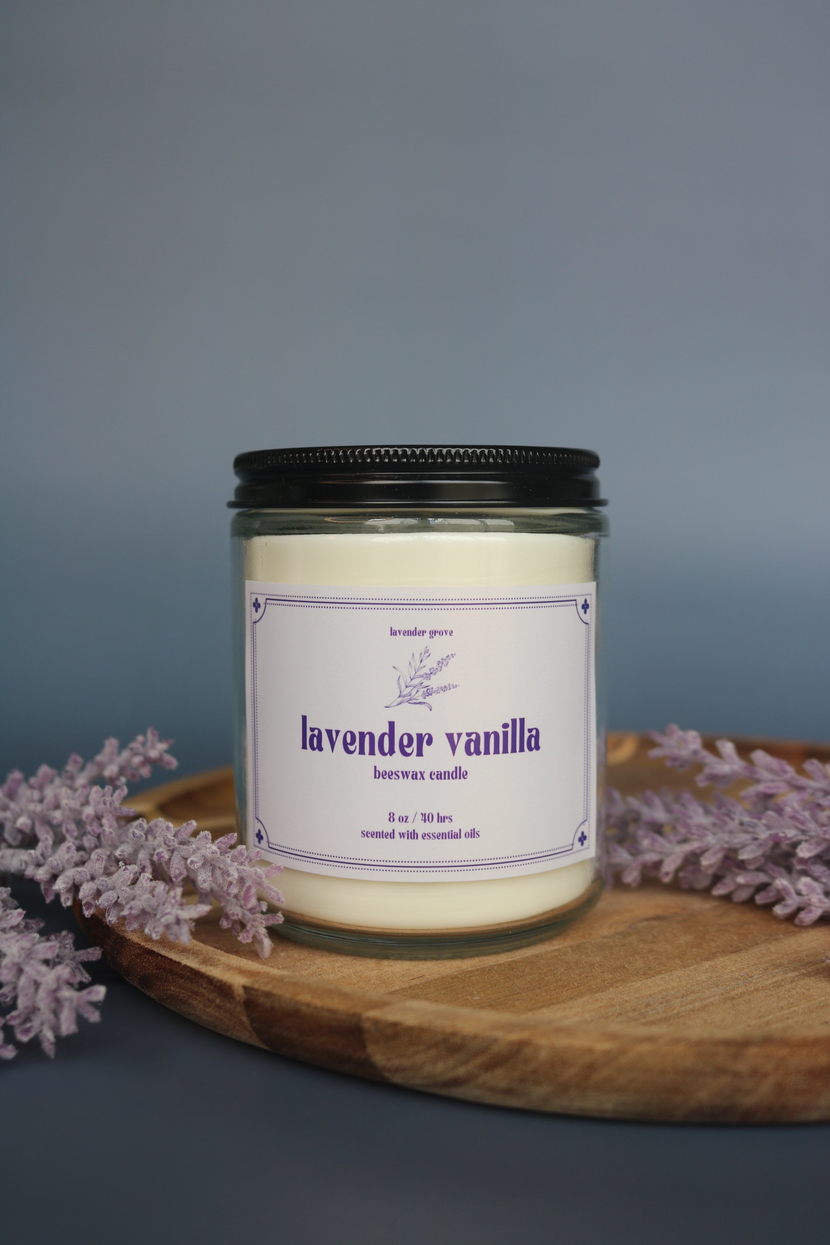 Lavender Vanilla Beeswax Candle