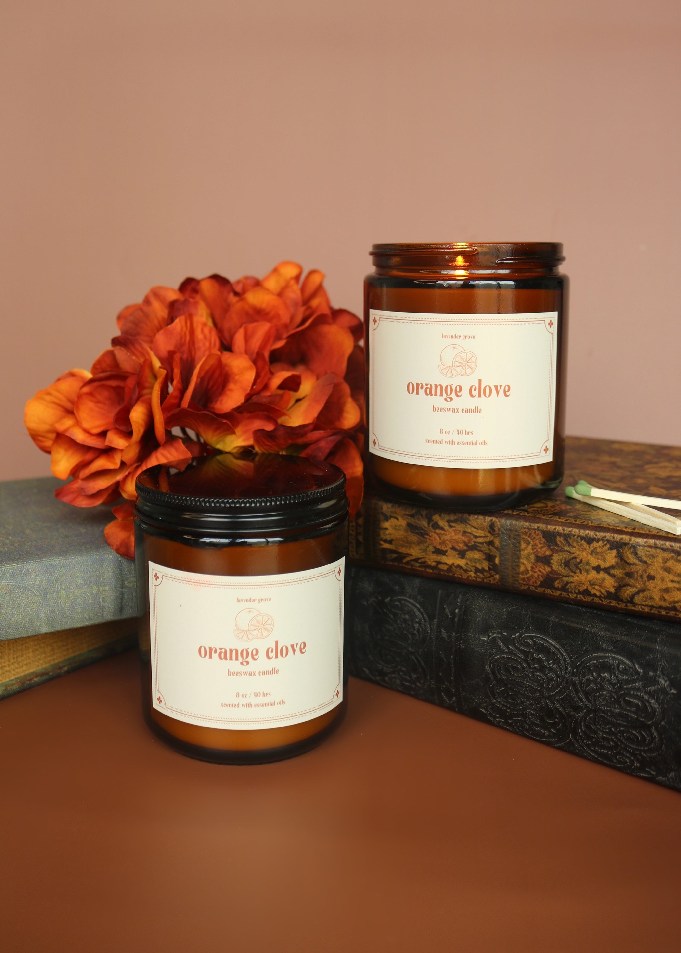Orange Clove Beeswax Candle