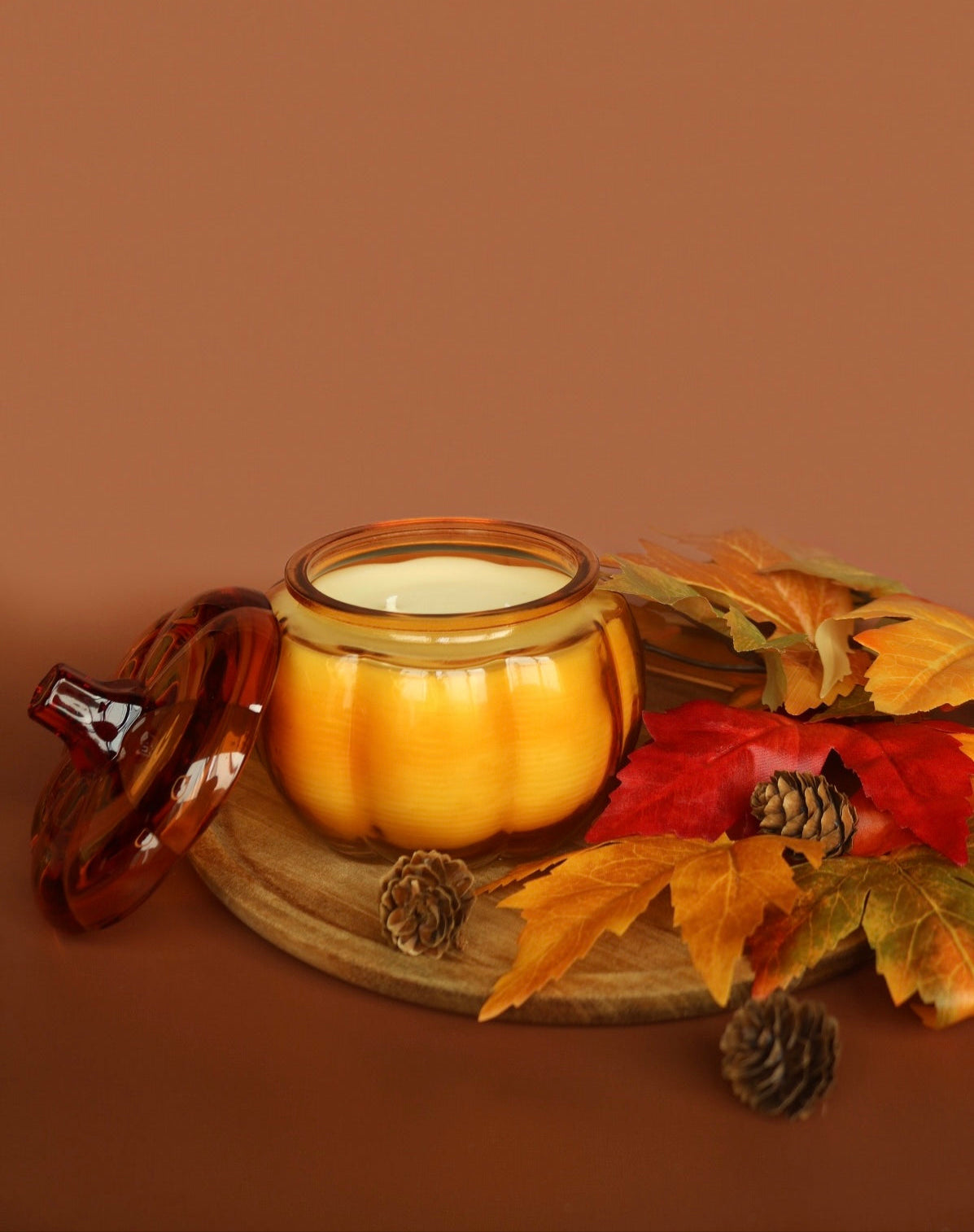 Choose Your Scent - Glass Pumpkin Beeswax Candle